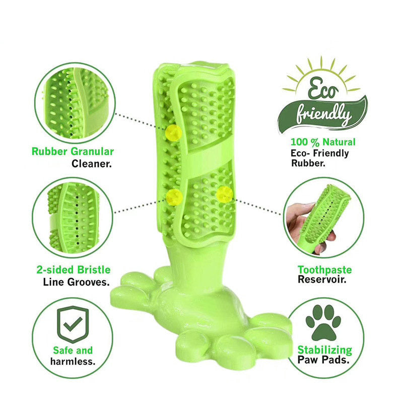 Effective Dental Oral Care Dogs Toothbrush Stick Brushing Nontoxic Natural Rubber Bite Resistant Dog Chew Toys